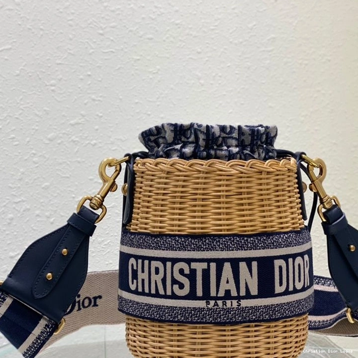 Cheap and Bucket Bag Motif Canvas Wicker Blue Dior Oblique 0727 Luxury
